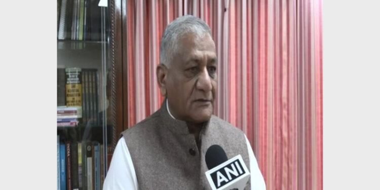 Union Minister Gen VK Singh speaking to ANI after the second high-level meeting conducted by PM Modi in the last 24 hours (Photo Credit: ANI)