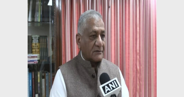 Union Minister Gen VK Singh speaking to ANI after the second high-level meeting conducted by PM Modi in the last 24 hours (Photo Credit: ANI)