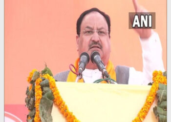 BJP President Nadda addressing in Sultanpur (Photo Credit: ANI)