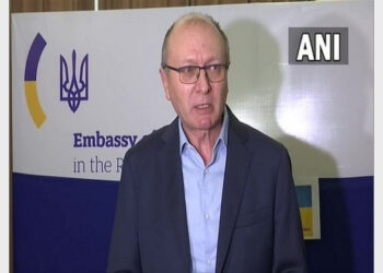Ukrainian ambassador to India Igor Polikha in a press conference (Photo Credit: ANI)