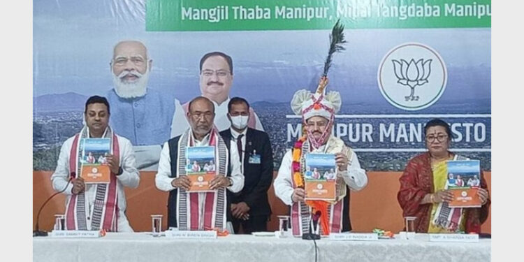 BJP President Nadda said the party's poll manifesto reflects the culture of Manipur and promised to boost tourism