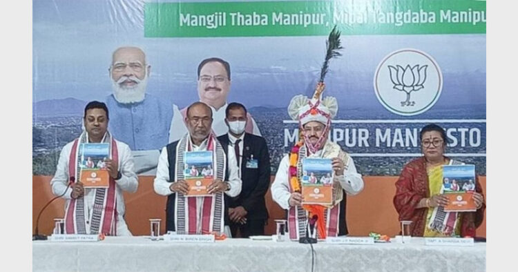 BJP President Nadda said the party's poll manifesto reflects the culture of Manipur and promised to boost tourism