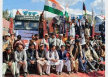 The 50 trucks of Indian convey with 2500 metric tons of wheat in Afghanistan