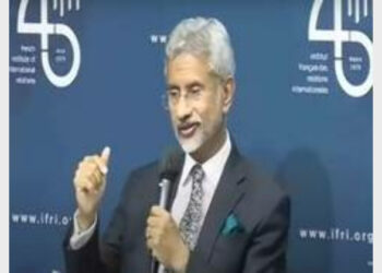 EAM Jaishankar addressing in French Institute of International Relations (IFRI) (Photo Credit: ANI)