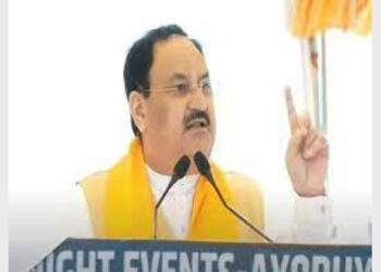 BJP President JP Nadda addressing in a public meeting in Fatehganj