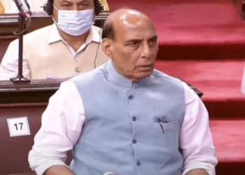 Union Defence Minister Rajnath Singh addressing in Parliament on accidental missile launch (Photo Credit: Times of India)