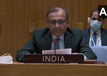 India's Permanent Representative to the United Nations TS Tirumurti at UNSC meeting (Photo Credit:ANI)