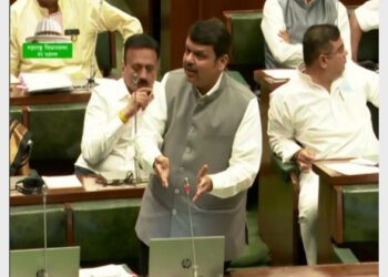 BJP leader Devendra Fadnavis addressing in Maharashtra Assembly (Photo Credit: ANI)