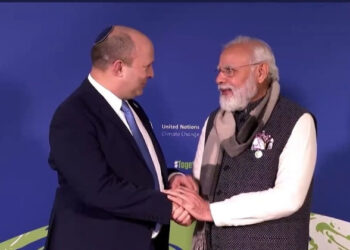 The leaders first met on the sidelines of the UN Climate Change Conference (COP26) in Glasgow last October, at which Prime Minister Modi invited Prime Minister Bennett to pay an official visit to the country (Photo Credit: Twitter/@IsraeliPM)