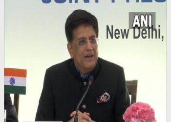 Union Minister Piyush Goyal addressing at an event organised by Automotive Component Manufacturers Association (ACMA) (Photo Credit: ANI)