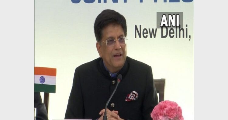 Union Minister Piyush Goyal addressing at an event organised by Automotive Component Manufacturers Association (ACMA) (Photo Credit: ANI)