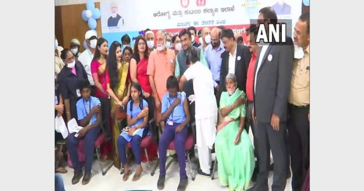 The children will be administered the Corbevax vaccine, India's first indigenously developed Receptor Binding Domain (RBD) protein subunit vaccine against COVID-19 (Photo Credit: ANI)