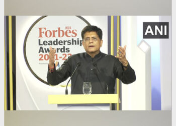 Union Minister Piyush Goyal addressing at the Forbes India Leadership Awards 2021-22 in Mumbai (Photo Source: ANI)