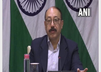 Foreign Secretary Harsh V Shringla briefing the media