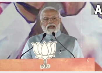PM Modi speaking at BJP Headquarters after retaining power in four states (Photo Credit: ANI)