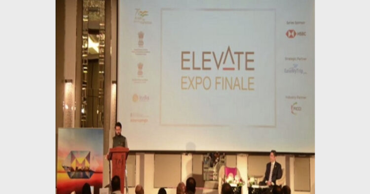 Union Minister Anurag Thakur addressing at Elevate Expo Finale in Dubai (Photo Source: ANI)