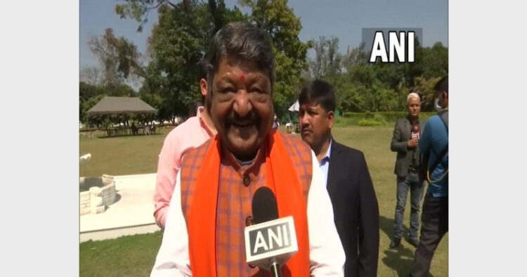 BJP leader Kailash Vijavargiya speaking with ANI on BJP victory in Uttarakhand (Photo Credit: ANI)