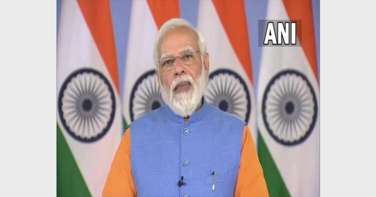 PM Modi said many efforts have been made to bring women to the forefront of India's development journey (Photo Credit: ANI)