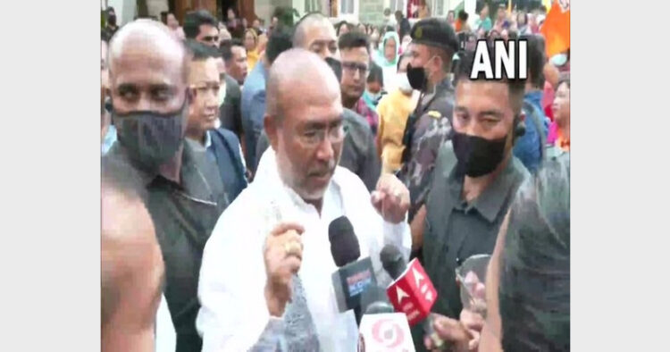 Chief Minister, N Biren Singh won from Heingang with 18271 votes (78.54% vote share) for six consecutive time (Photo Credit: ANI)