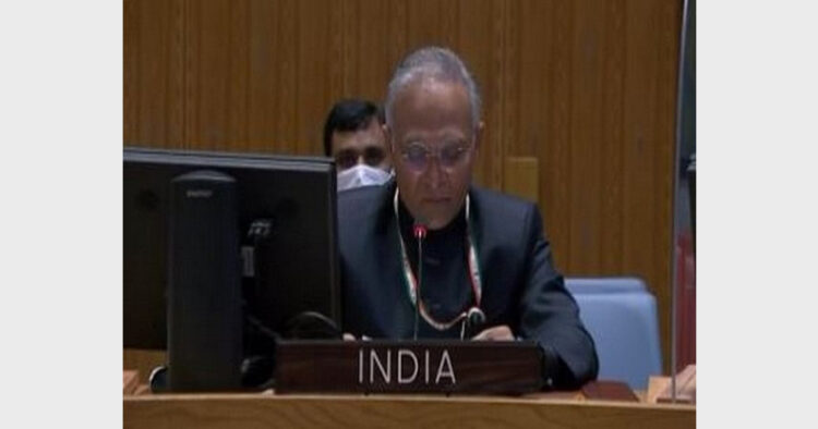 Indian delegate Sanjay Verma addressing at UNSC on Women, Peace and Security (Photo Credit: ANI)