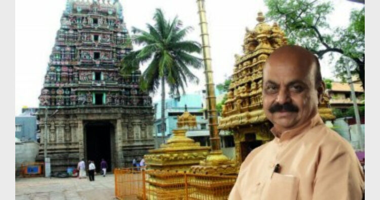 CM Bommai had announced that his government had plans to introduce a bill to free temples and Hindus religious institutions in the state from government control (Photo Credit: OpIndia)