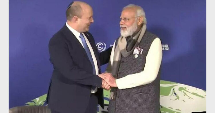 PM Narendra Modi and Naftali Bennett met on the sidelines of COP 26 in Glasgow in November 2021 and had telephonic conversation on August 16, 2021 (Photo Credit: ANI)
