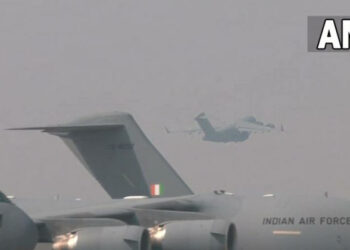 Three C-17 Globemaster aircrafts are leaving for Poland, Hungary and Romania as a part of Operation Ganga (Photo Credit: ANI)