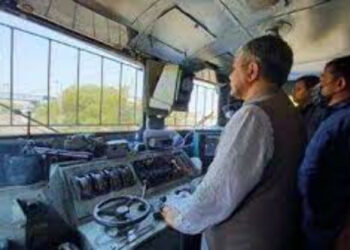 Union Minister Ashwini Vaishnaw testing indigenously developed train collision prevention system Kavach (Photo Credit: India)