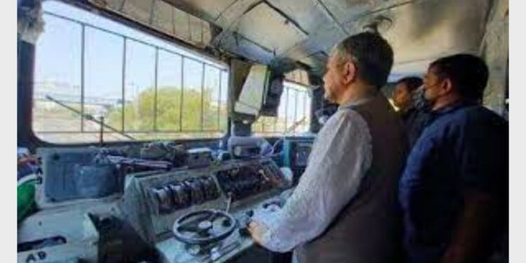 Union Minister Ashwini Vaishnaw testing indigenously developed train collision prevention system Kavach (Photo Credit: India)