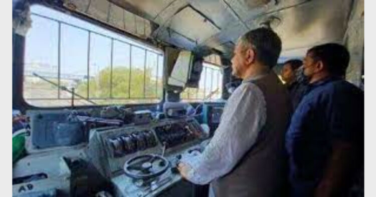 Union Minister Ashwini Vaishnaw testing indigenously developed train collision prevention system Kavach (Photo Credit: India)