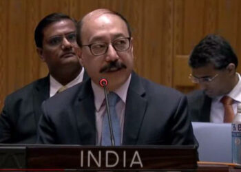 Foreign Secretary Harsh V Shringla addressing in UNSC (Photo Source: ANI)