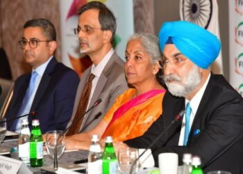 Finance Minister Nirmala Sitharaman at 'Business Roundtable: Investing in India's Digital Revolution' (Photo Source: ANI)