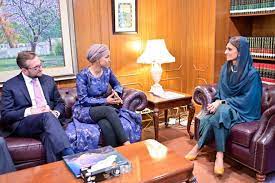 US Congresswoman Ilhan Omar in a meeting with political leaders in Pakistan (Photo Source: Reuters)