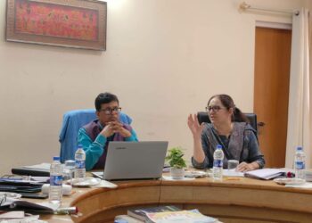 Director SCERT, Prof Veena Pandita informing the Chair of the accomplishments made by the SCERT J&K