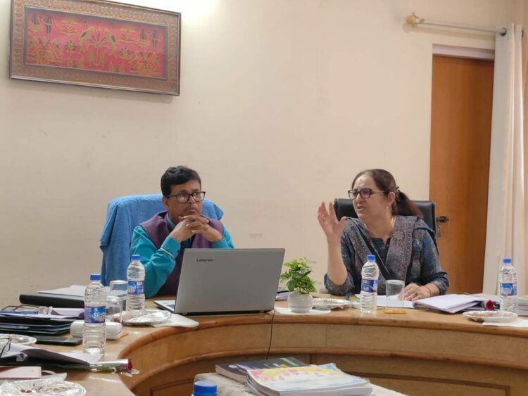 Director SCERT, Prof Veena Pandita informing the Chair of the accomplishments made by the SCERT J&K