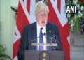 British Prime Minister Boris Johnson addressing in a joint address with Prime Minister Narendra Modi (Photo Source: ANI)