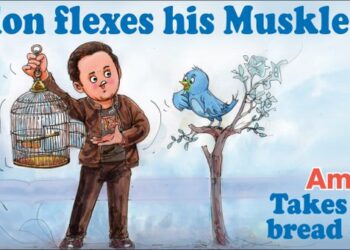 The ad by Amul is titled “Elon flexes his Muskles?” and “Amul takes over bread daily” (Photo Source: @Amul_Coop)