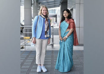 Norwegian Foreign Minister Anniken Huitfeldt in India (Photo Source: Twitter/MEA India)