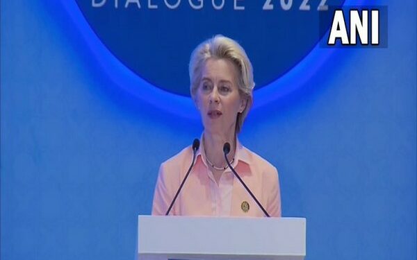 President of the European Commission Ursula Von Der Leyen addressing at the 7th edition of Raisina Dialogue in New Delhi (Photo Source: ANI)