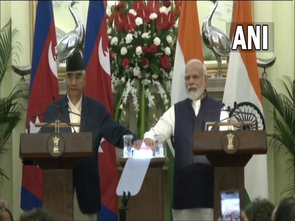 PM Deuba and PM Modi addressing in a joint press conference (Photo Source: ANI)