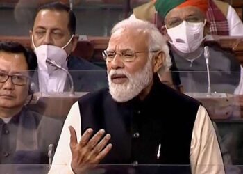 Prime Minister Narendra Modi addressing in Lok Sabha (File/PTI)