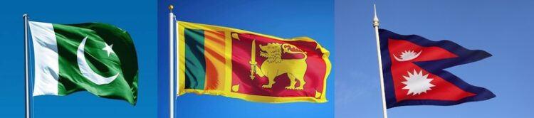 Sri Lanka and Nepal flags