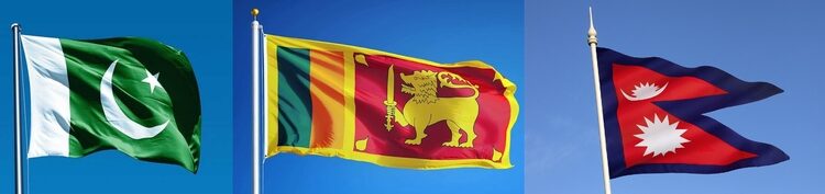 Sri Lanka and Nepal flags