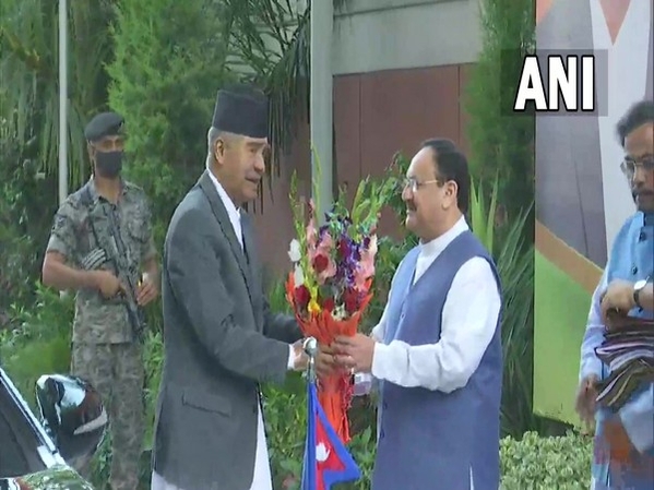 Nepal PM Sher Bahadur Deuba meeting BJP President JP Nadda in New Delhi (Photo Source: ANI)