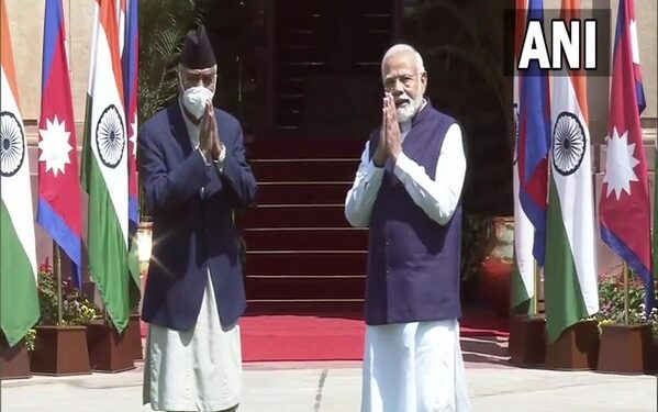 PM Narendra Modi and Sher Bahadur Deuba meet at the Hyderabad House in New Delhi (Photo Source: ANI)