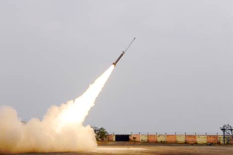 Visual of flight test of Solid Fuel Ducted Ramjet (SFDR) booster from the Integrated Test Range (ITR) Chandipur off the Odisha coast (Photo Source: PIB)