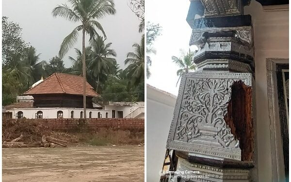 Hindu temple like structure found during renovation of mosque near Mangaluru (Photo Source: ANI)