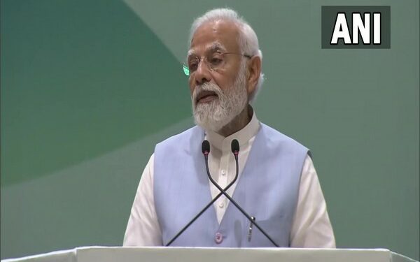 Prime Minister Narendra Modi addressing at Global AYUSH Investment and Innovation Summit in Gandhinagar (Photo Source: ANI)