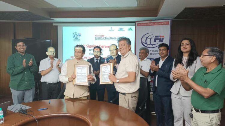 MoU signing ceremony between Federation of Indian Industry (FII) and NASSCOM Centre of Excellence (CoE)