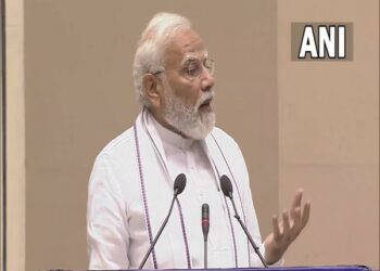 Prime Minister Narendra Modi addressing at the joint conference of Chief Ministers and Chief Justices of High Courts (Photo Source: ANI)